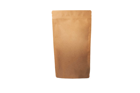 Sachet Doypack recyclable ReciKraft de taille moyenne avec fermeture éclair et valve