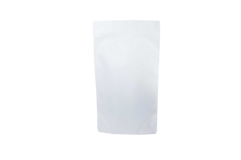 Sachet Doypack ReciWhite recyclable de taille moyenne avec fermeture éclair et valve