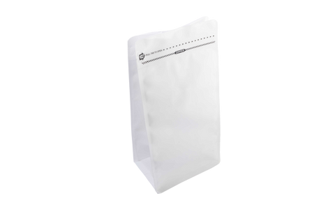 Grand sac à fond plat recyclable ReciWhite avec fermeture éclair