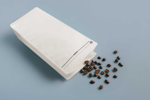 Grand sac recyclable à fond plat ReciWhite avec fermeture éclair et valve