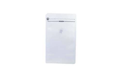 Petit sac recyclable à fond plat ReciWhite avec fermeture éclair et valve