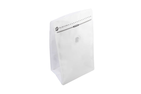 Petit sac recyclable à fond plat ReciWhite avec fermeture éclair et valve