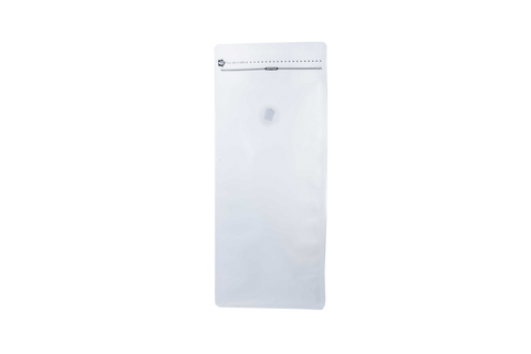 Grand sac recyclable à fond plat ReciWhite avec fermeture éclair et valve