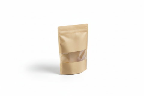 Bolsa Doypack KraftVision grande con Ventana y Zip