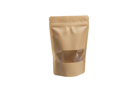 Bolsa Doypack KraftVision pequeña con Ventana y Zip