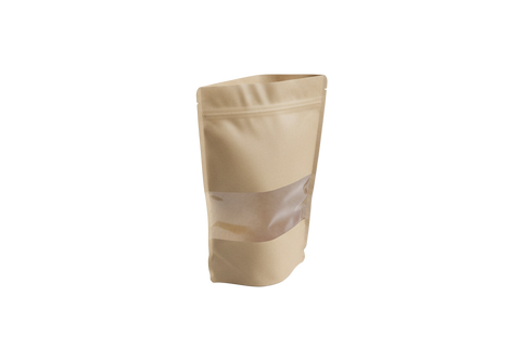 Bolsa Doypack KraftVision mediana con Ventana y Zip